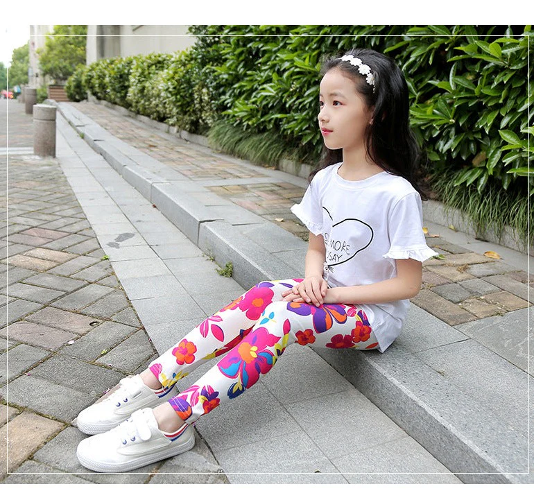 Legging met bloemenprint voor kinderen - Afbeelding 3