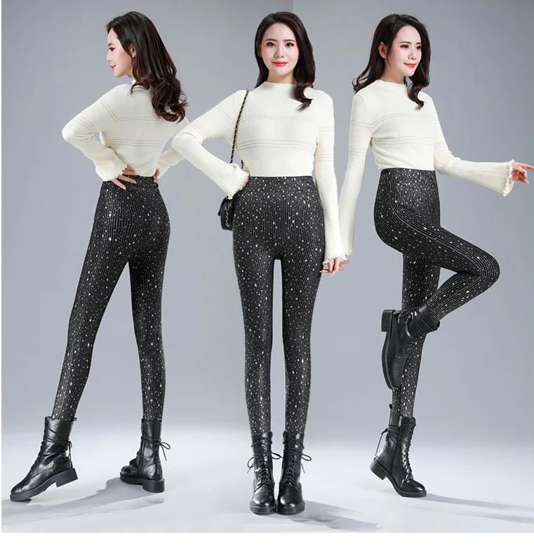 Zwarte legging met goud of zilver opdruk - Afbeelding 6