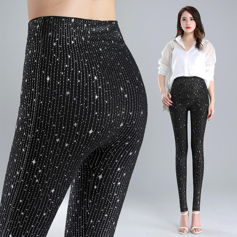 Zwarte legging met goud of zilver opdruk - Afbeelding 3