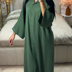 Oversized Button-Down Maxi Dress Viscose