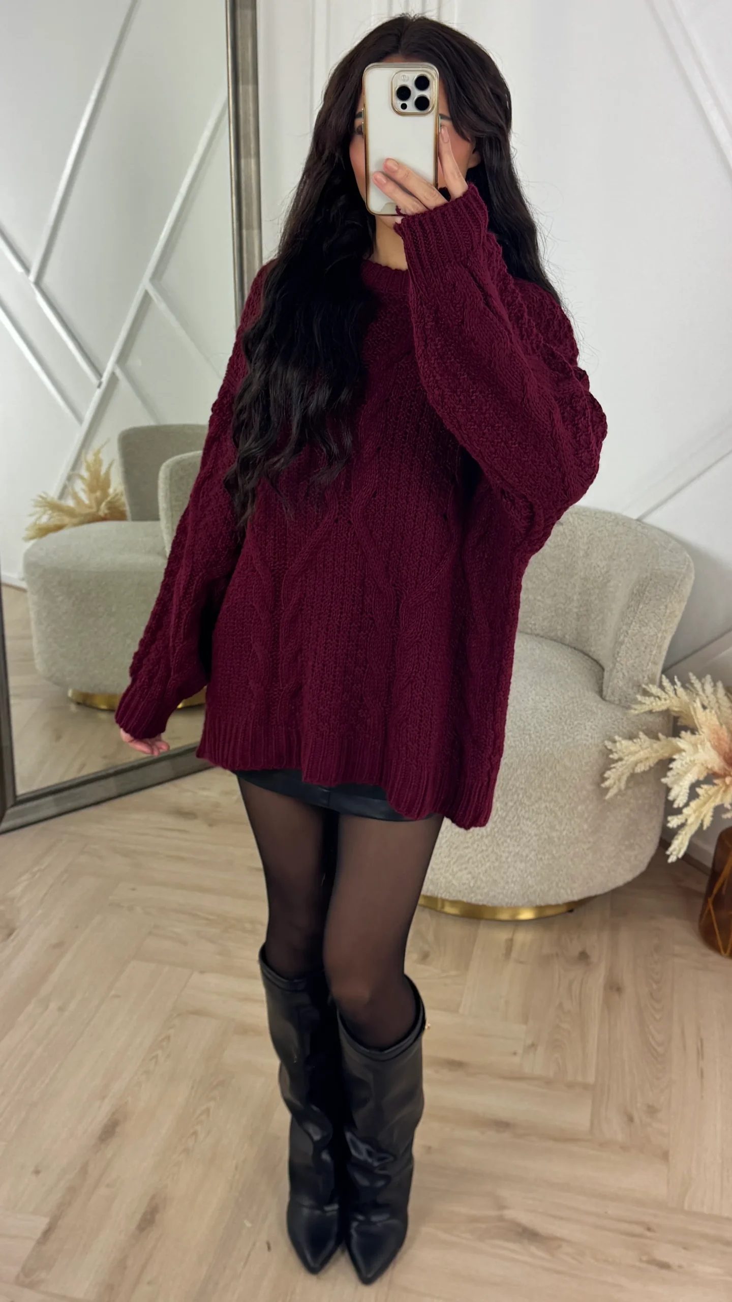 Oversized Cable Knit Sweater – Chunky & Cozy Fit - Afbeelding 5