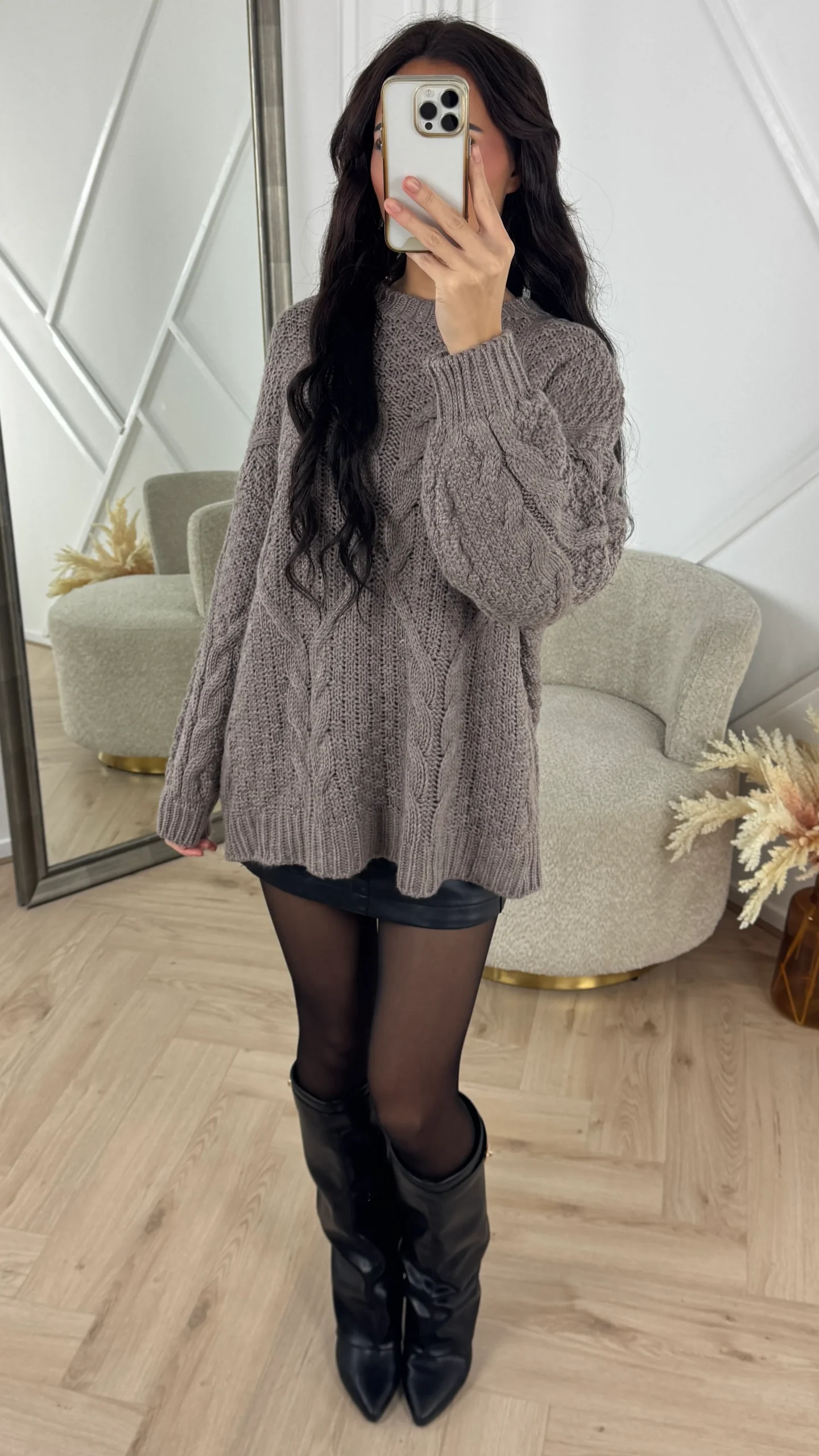 Oversized Cable Knit Sweater – Chunky & Cozy Fit - Afbeelding 8