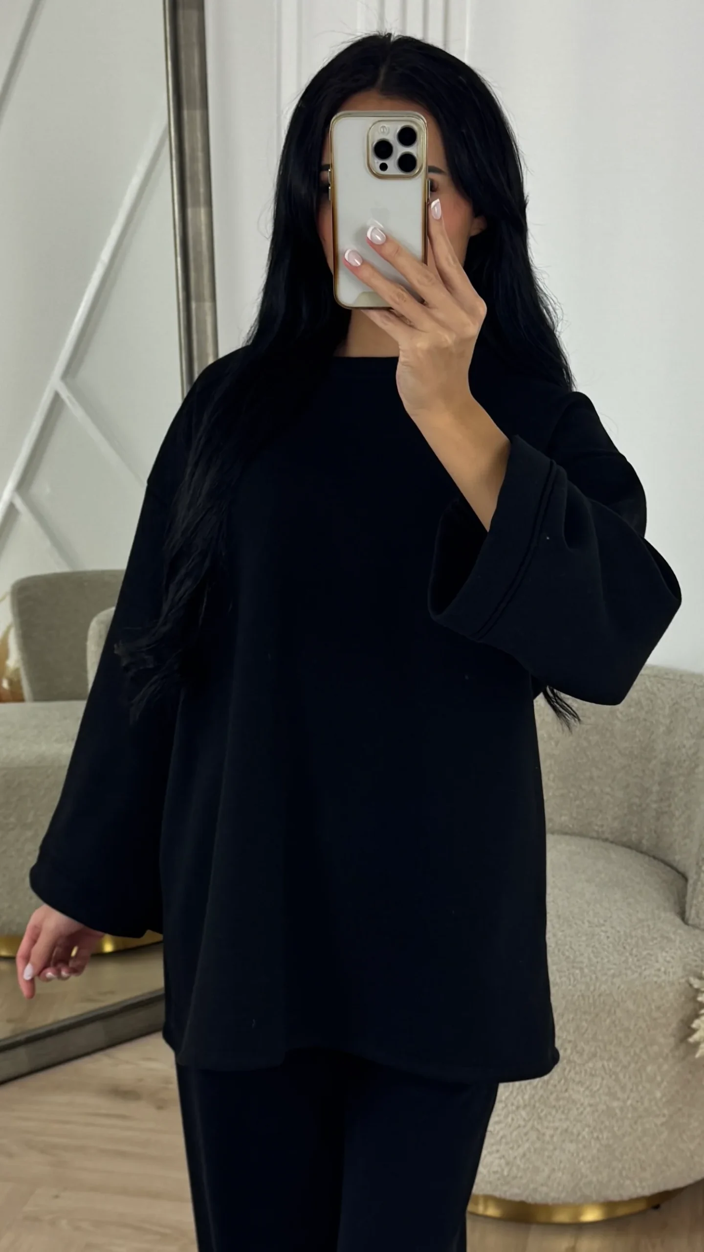 Oversized Cotton Sweater met Wijde Mouwen - Afbeelding 2