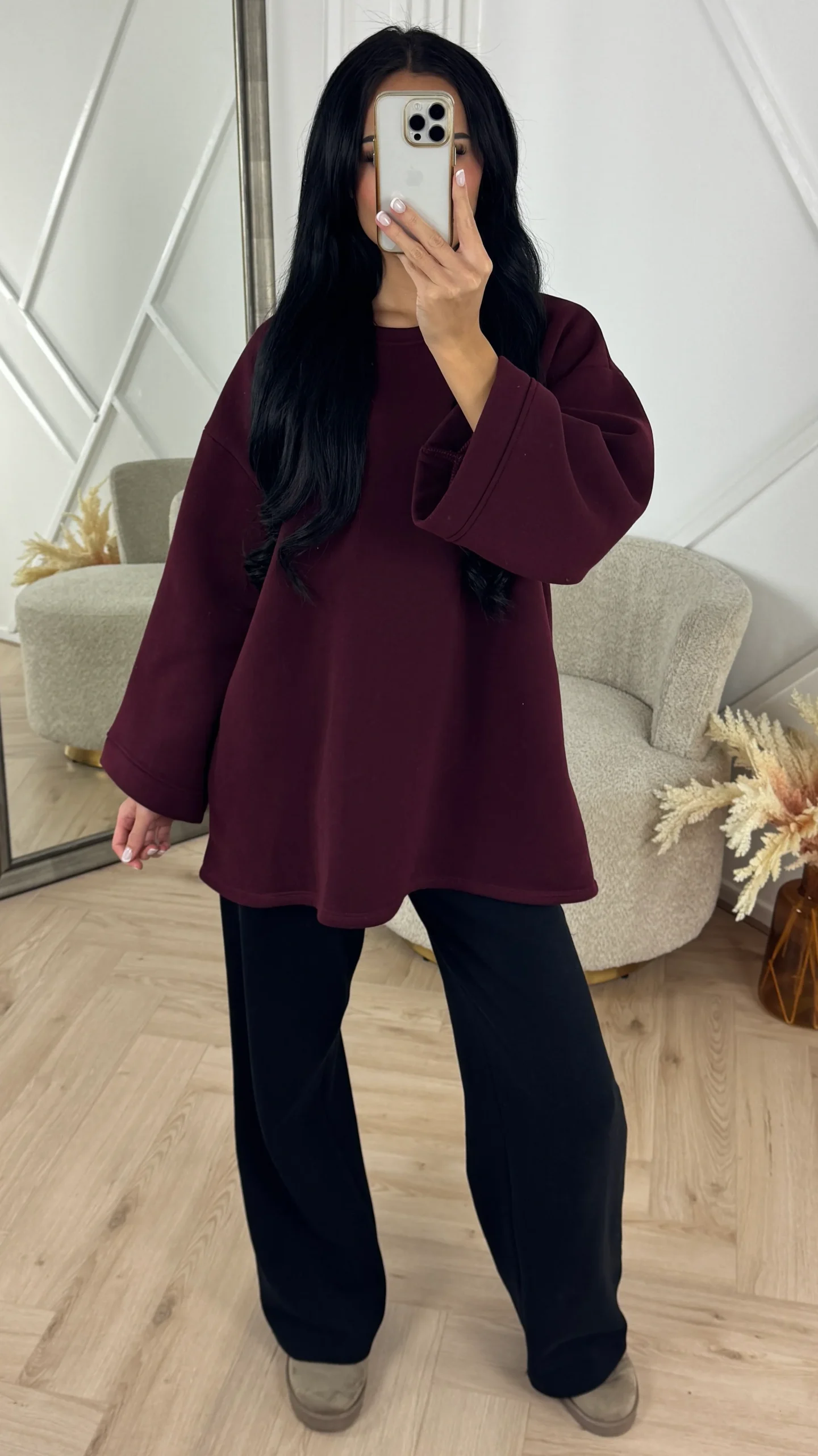 Oversized Cotton Sweater met Wijde Mouwen - Afbeelding 5