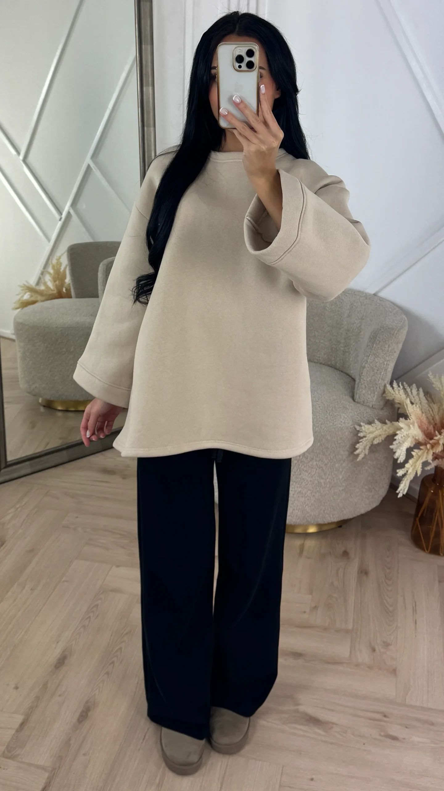 Oversized Cotton Sweater met Wijde Mouwen - Afbeelding 8