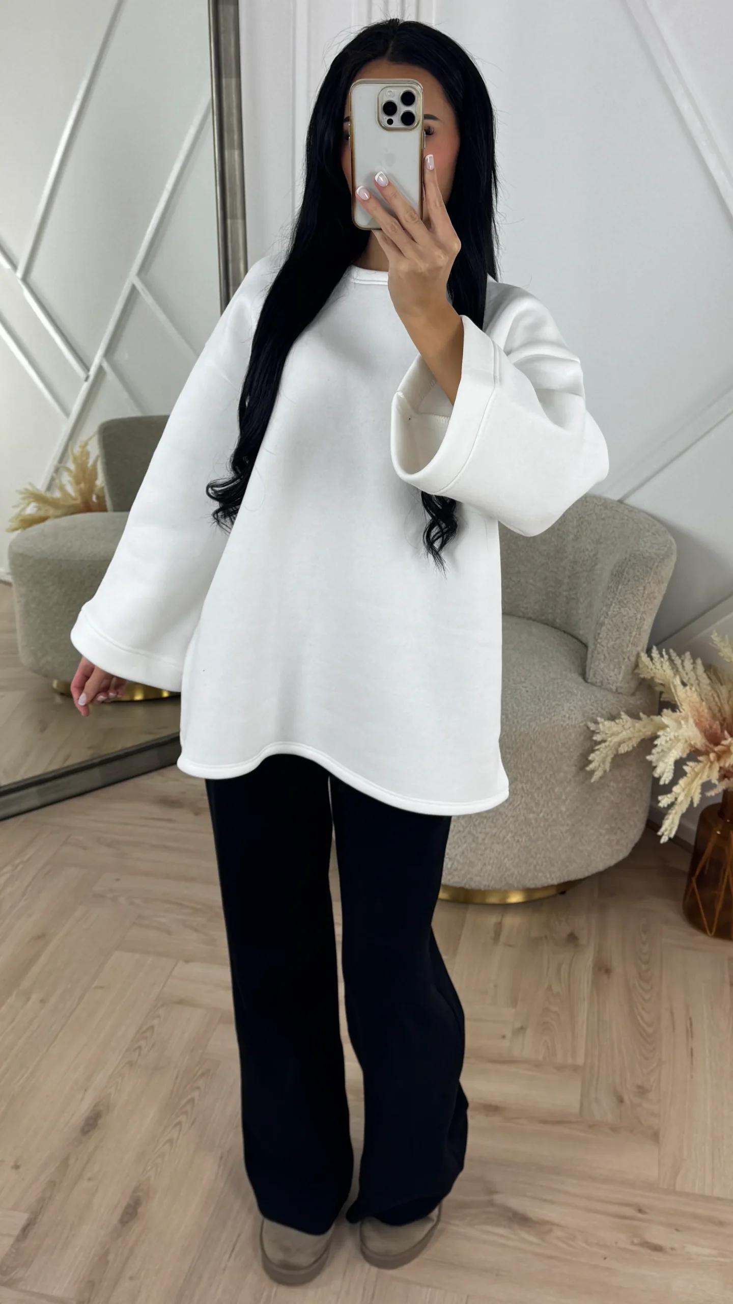 Oversized Cotton Sweater met Wijde Mouwen - Afbeelding 9