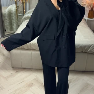 Oversized Double-Breasted Blazer met Valt Schouderlijn