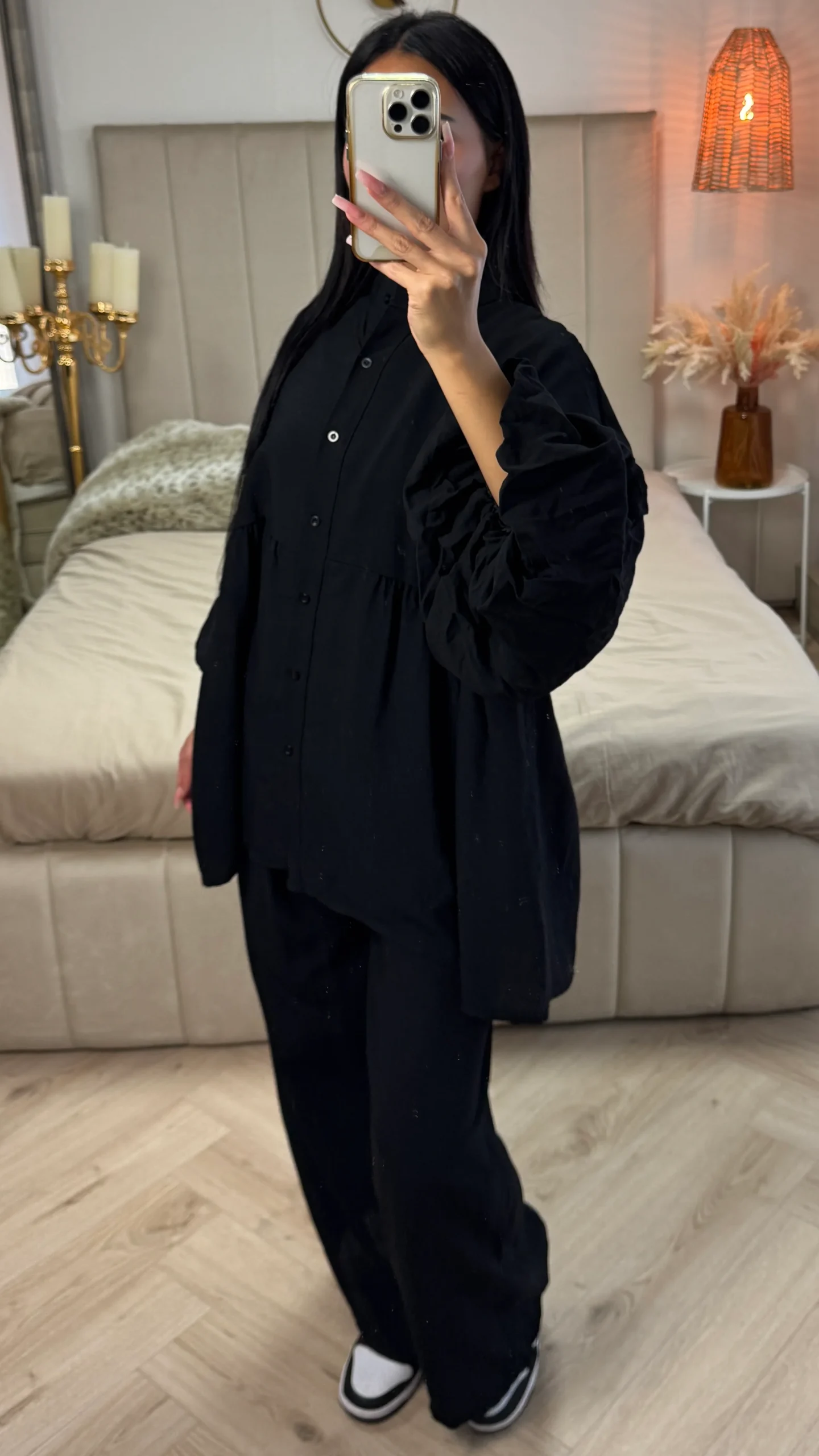 Oversized Katoenen Set met Pofmouwen & Rechte Broek - Afbeelding 5