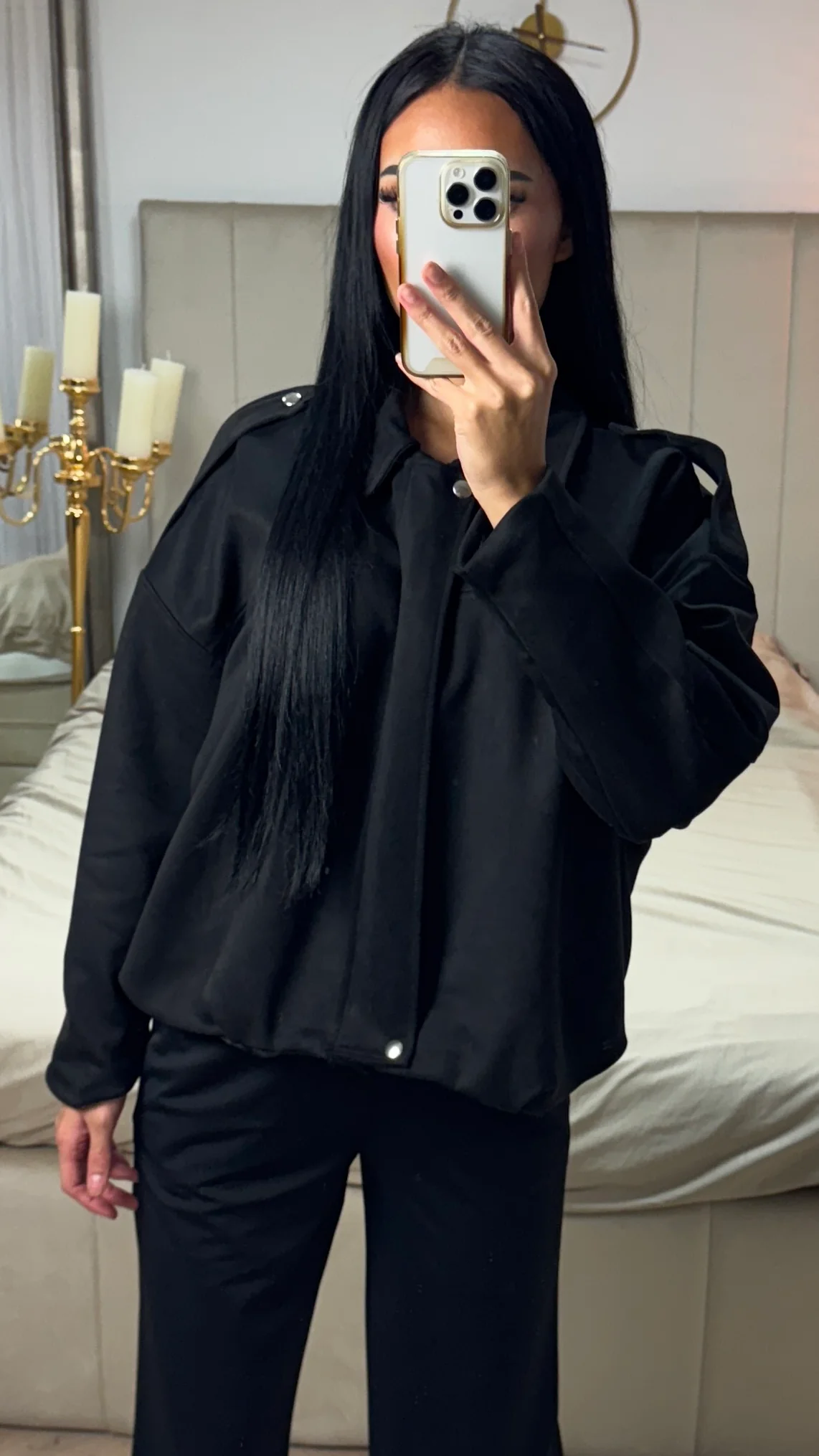 Oversized Suèdelook Jas met Gekleurde Voering