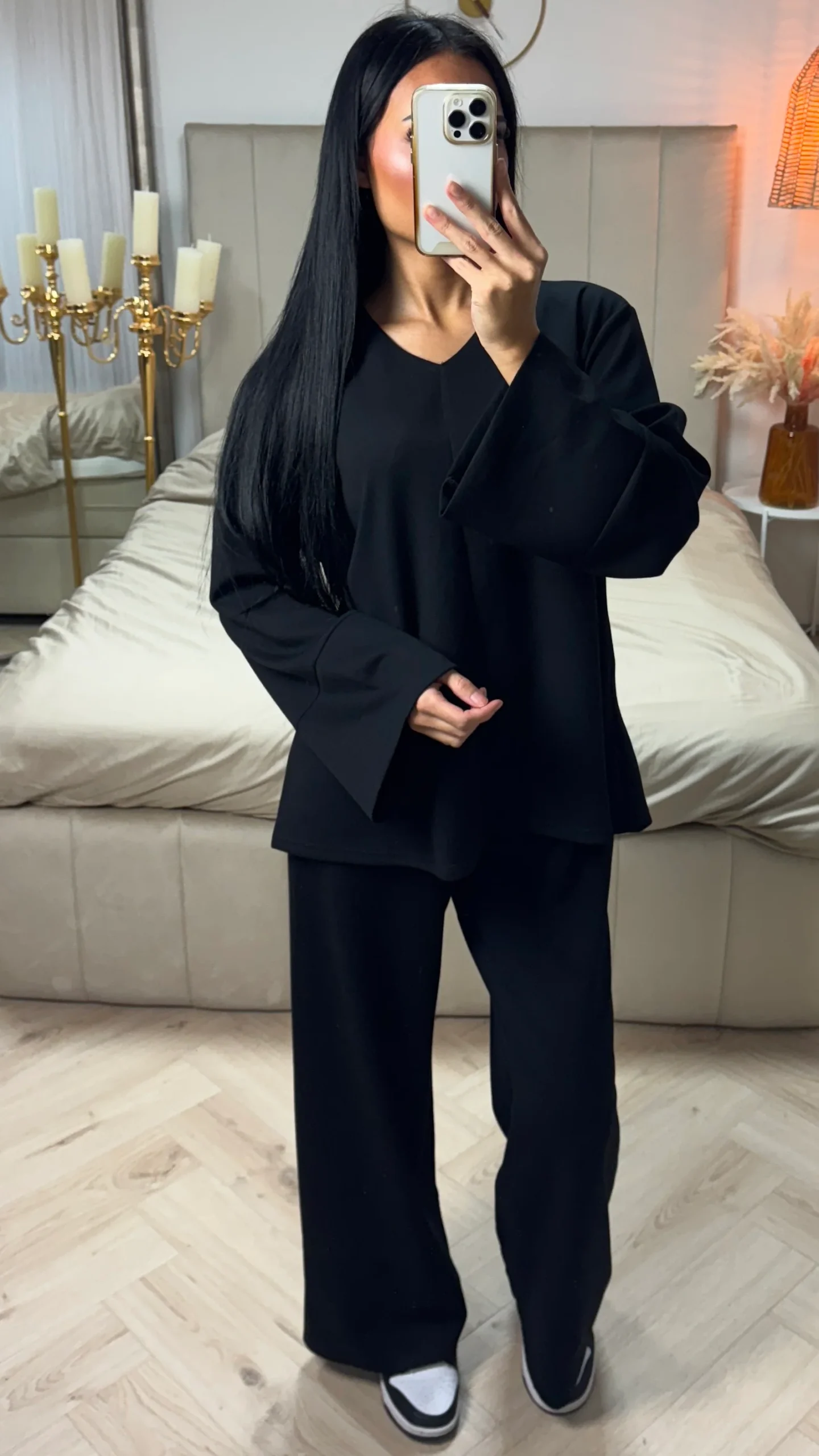 Oversized Two-Piece Set met Wijde Mouwen & Wide Leg Broek - Afbeelding 5