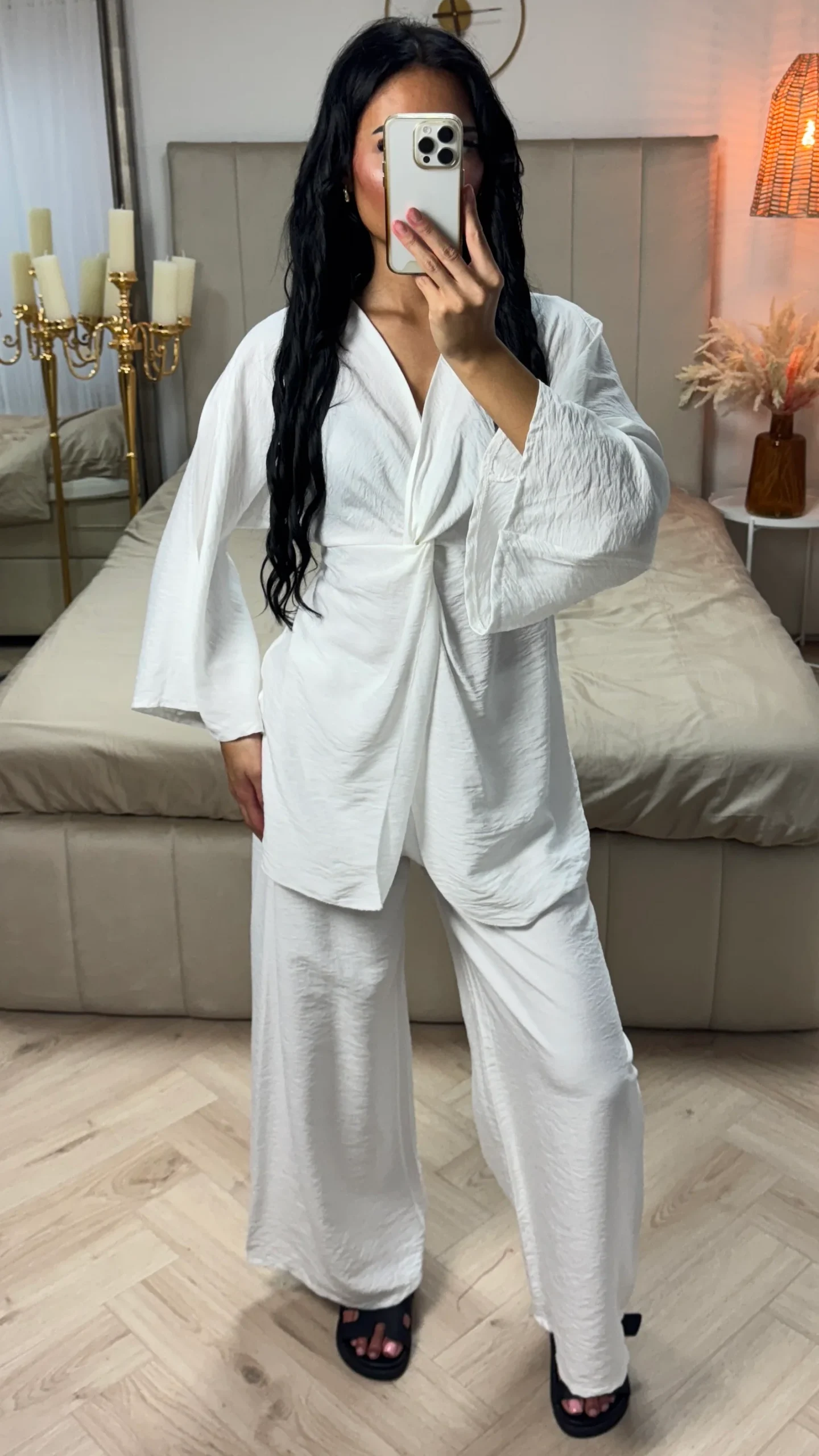 Oversized Viscoseblend Set met Gedraaid Detail & Wijde Broek - Afbeelding 5