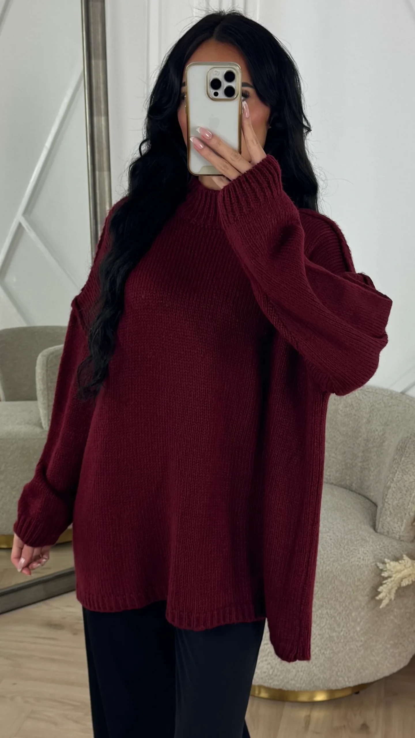 Oversized Wool Touch Knit Sweater - Afbeelding 7