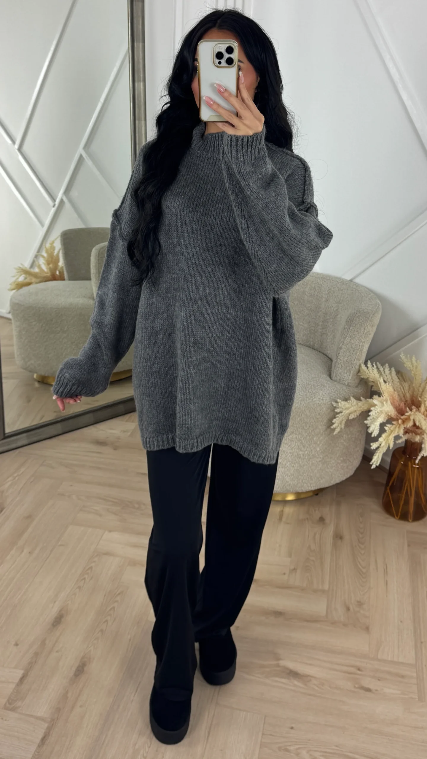 Oversized Wool Touch Knit Sweater - Afbeelding 9