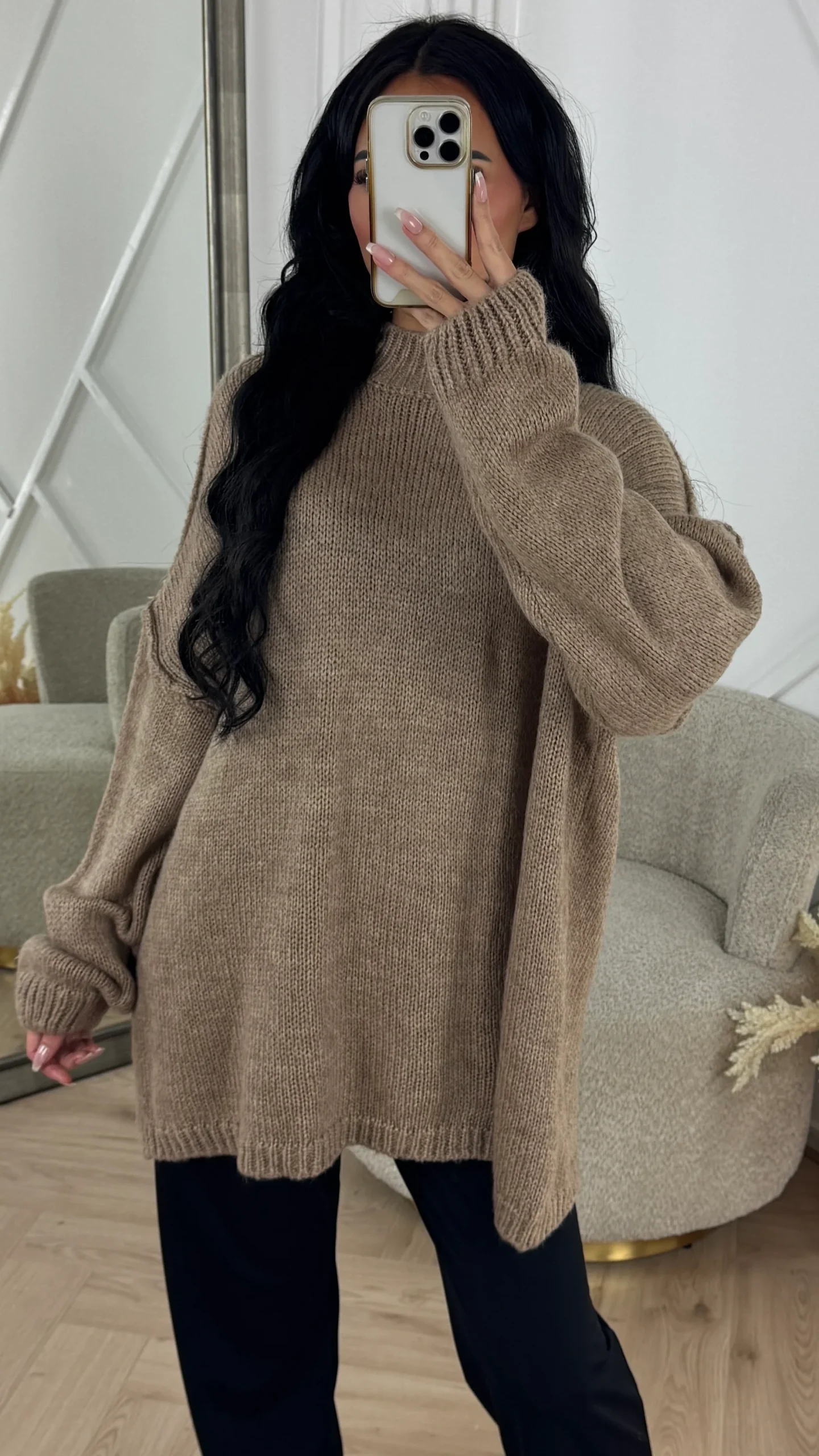 Oversized Wool Touch Knit Sweater - Afbeelding 3