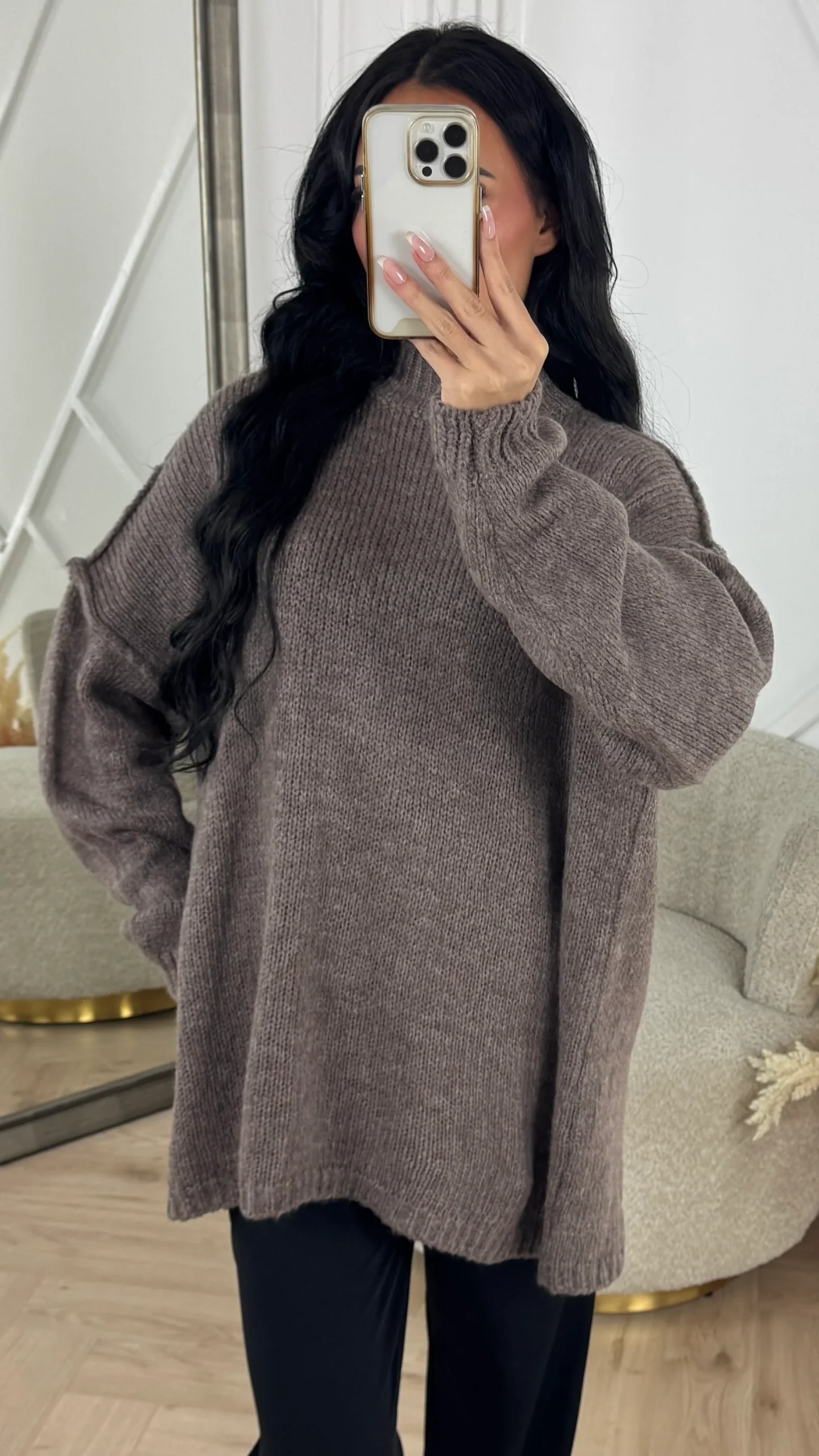 Oversized Wool Touch Knit Sweater - Afbeelding 5