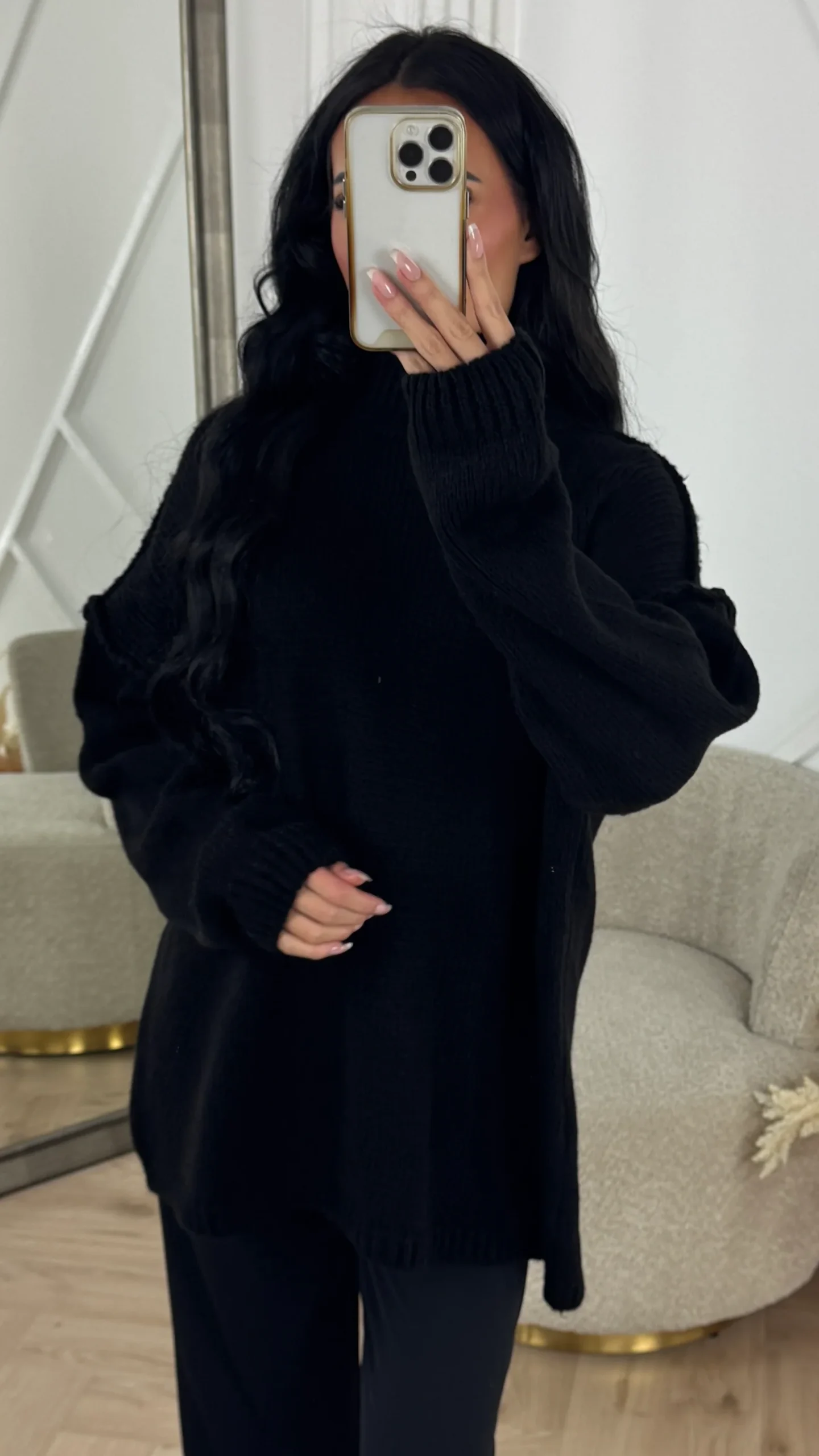 Oversized Wool Touch Knit Sweater - Afbeelding 6