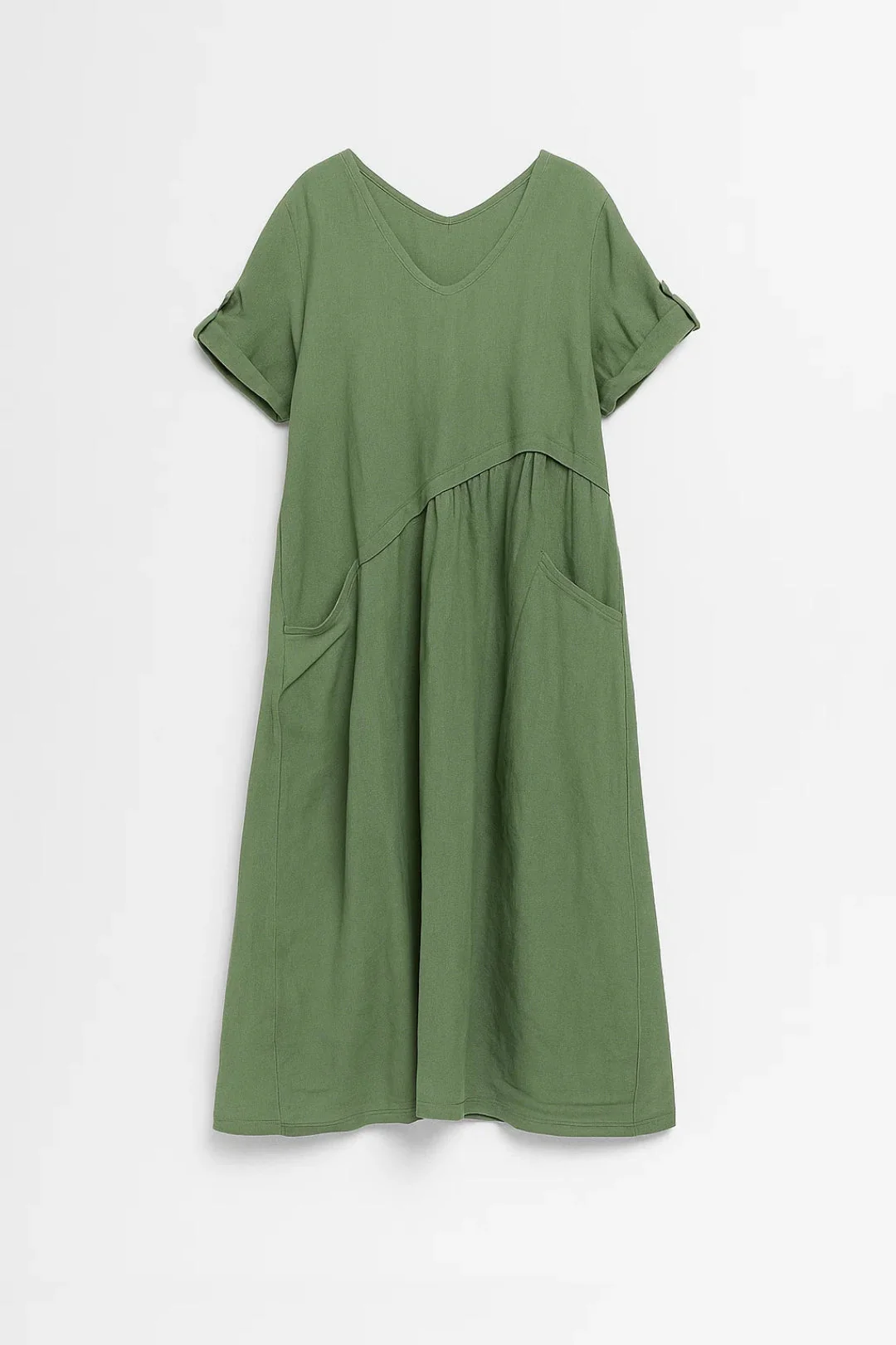 Midi Jurk Dames - Oversized met V-hals en Zakken | Casual - Afbeelding 2