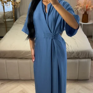 Overslagjurk met Ceintuurdetail – Viscoseblend