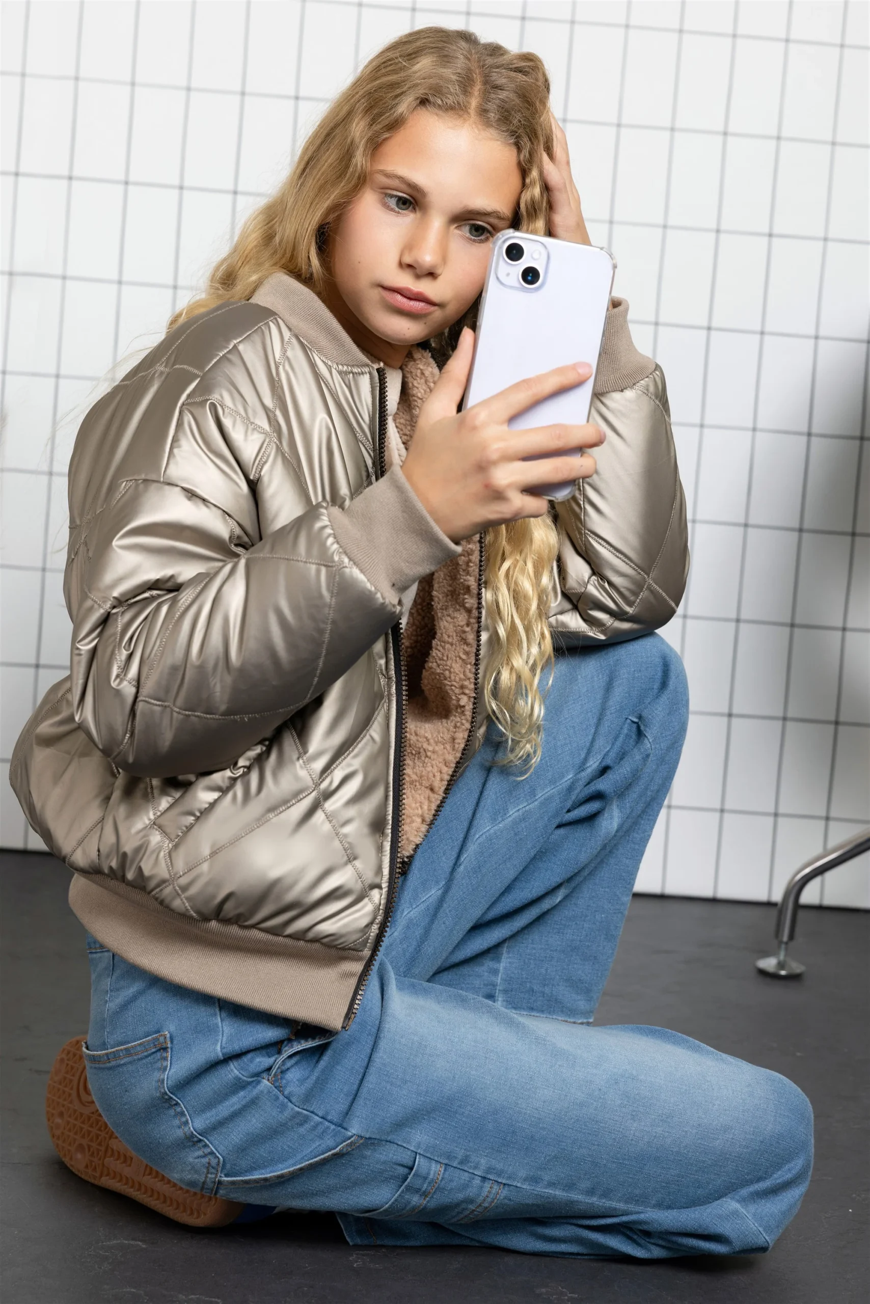 Bomber Reversible Winterjas Bronze - Afbeelding 3