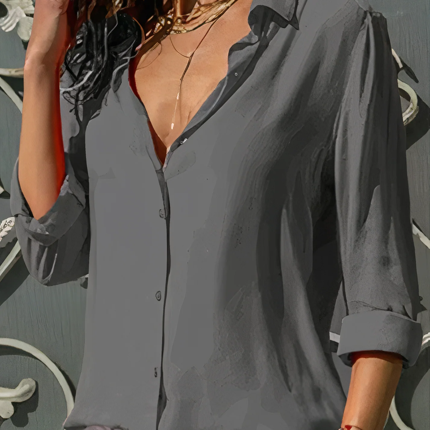 Isabella - Elegante Chiffonblouse voor Dames | Stijlvolle en Luchtige Blouse - Afbeelding 7