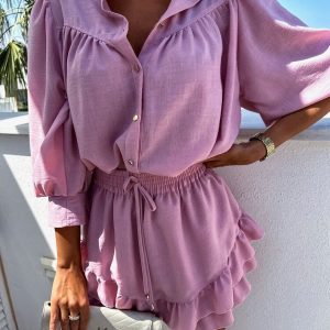 Alicia - Katoenen Tweedelig Set voor Dames | Comfortabel en Stijlvol Outfit