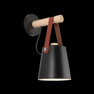 WoodLux - Wandlamp met Metalen Kap en Houten Bevestiging | Modern Industrieel Design