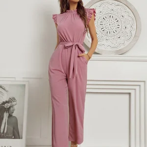 Elise - Roze Jumpsuit met Ruches | Stijlvol en Flatterend