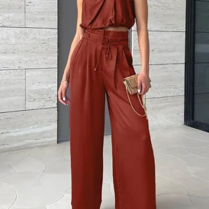 GloriaSilk - Zijden Mouwloze Set voor Dames | Luxe en Comfortabele Tweedelige Outfit