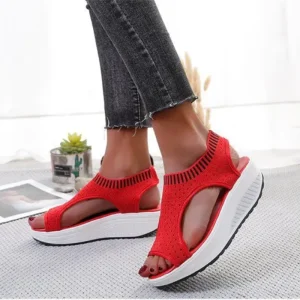 Sophie – Rode Comfort Sandalen | Stijlvolle en Comfortabele Zomersandalen voor Dames