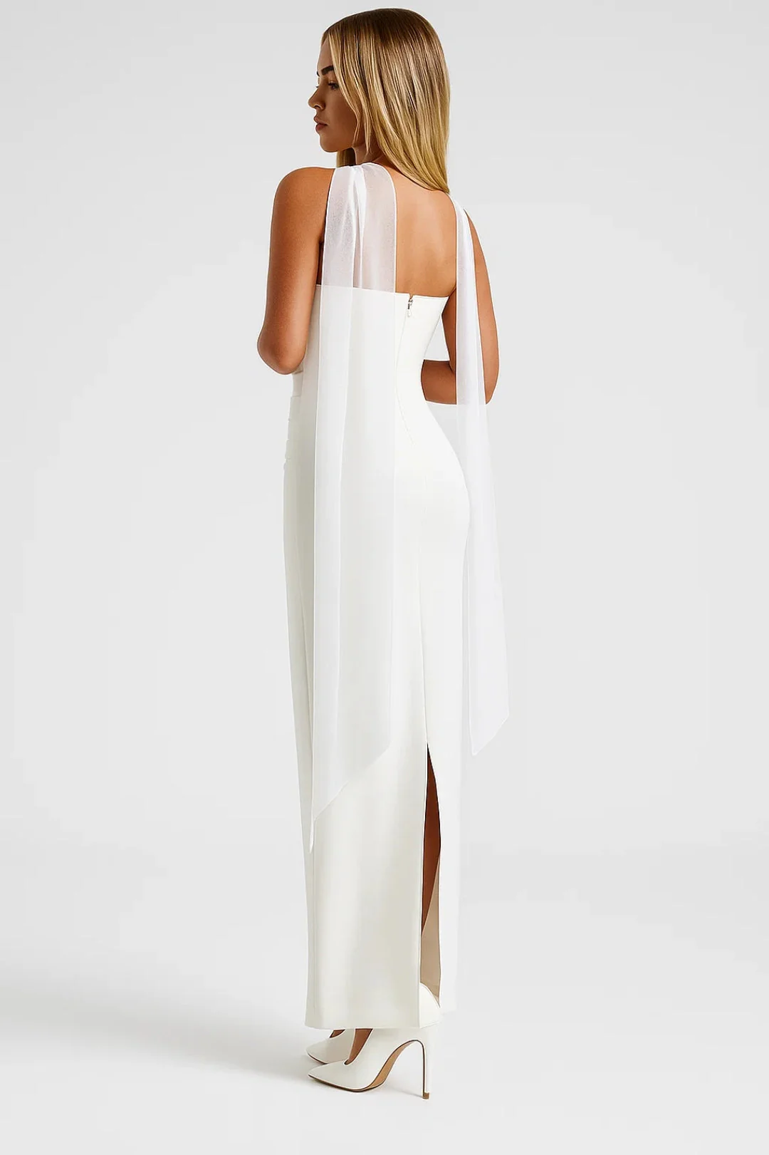 Maxi Jurk Dames - Strapless met Sjaal Detail | Elegant - Afbeelding 3