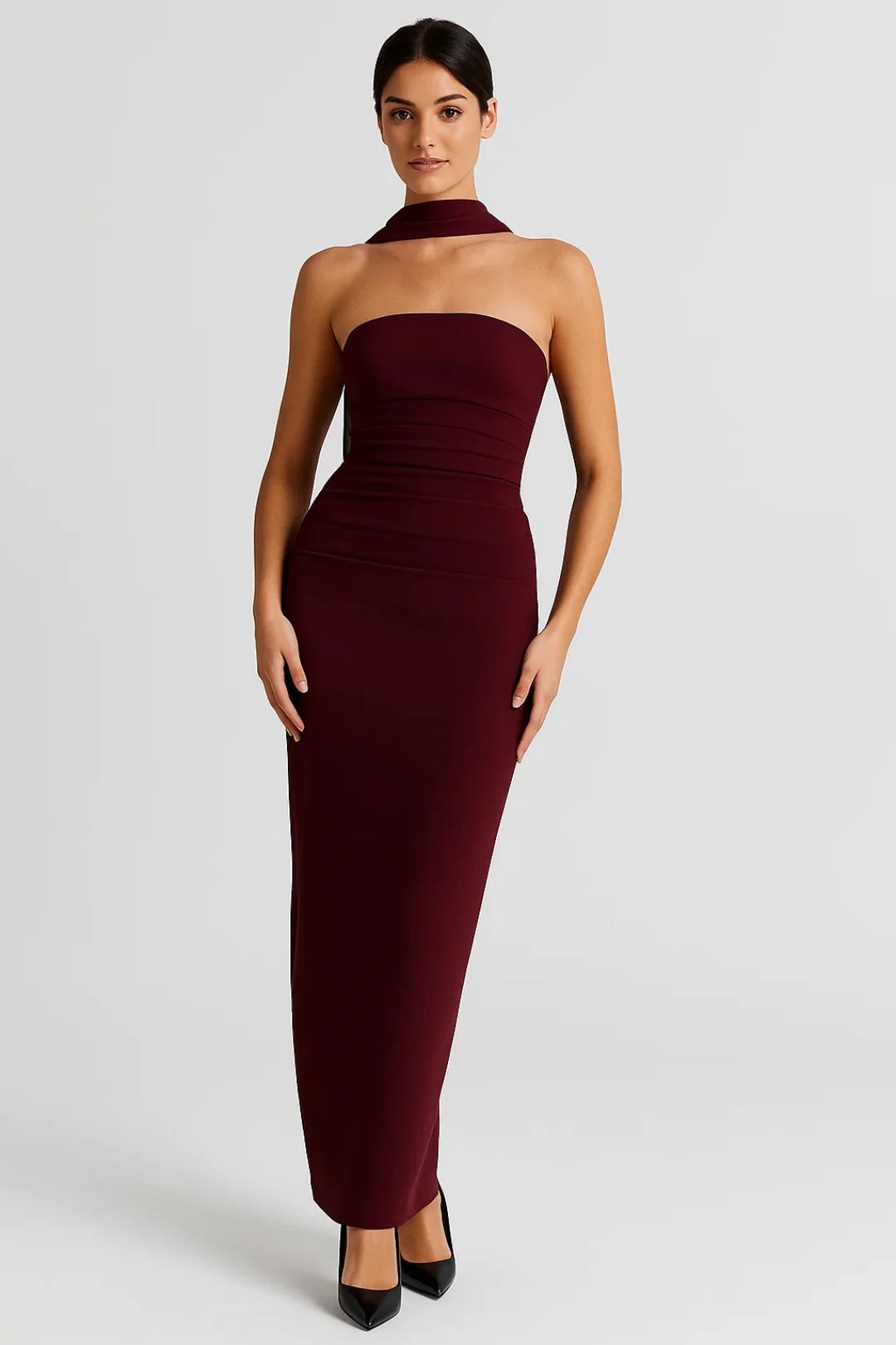Maxi Jurk Dames - Strapless met Sjaal Detail | Elegant - Afbeelding 5