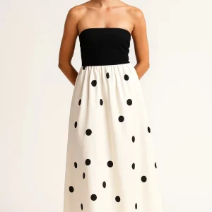 Dames Jurk | Elegant Retro | Zonder Bandjes | Zomer