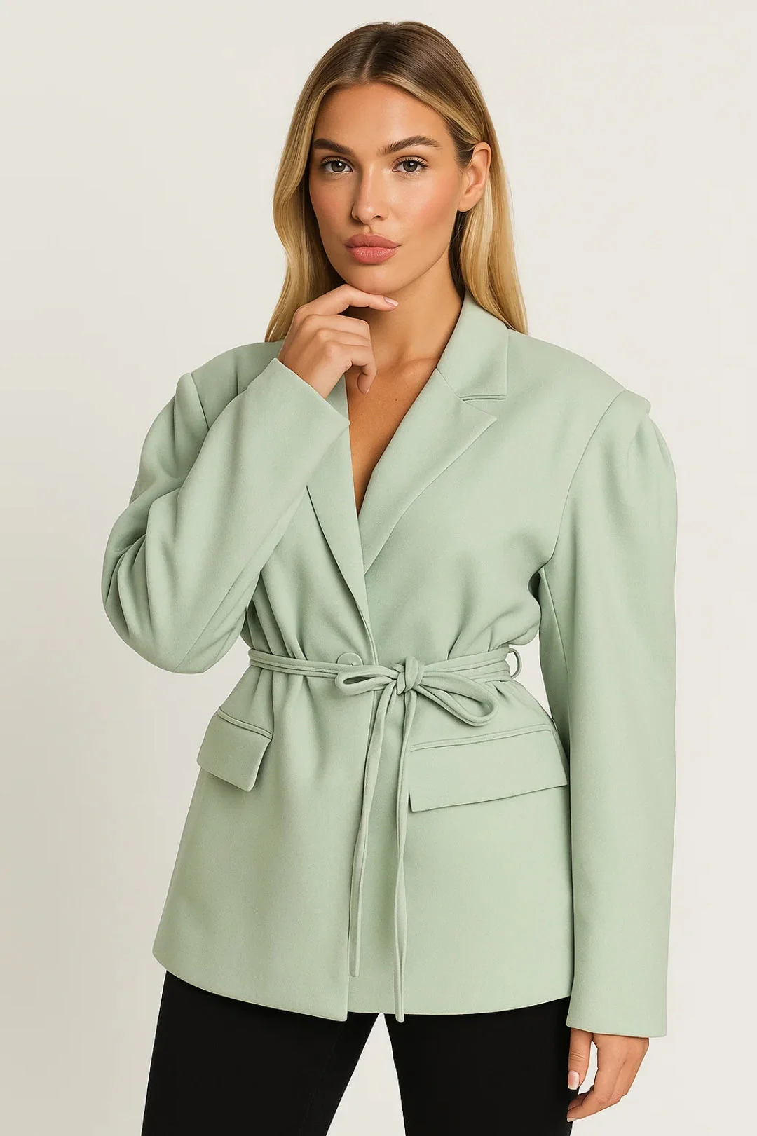 Strikceintuur Damesblazer | Getailleerd Design | Elegant en Verfijnd - Afbeelding 3