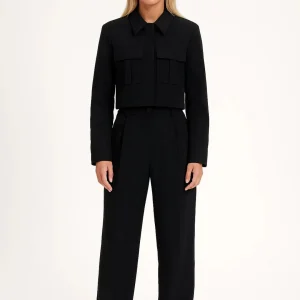 Tweedelige Damesset | Cropped Jasje met Wijde Pantalon | Minimalistisch en Chic