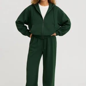 Tweedelige Lounge Set | Relaxed Fit met Ritsvest en Joggingbroek | Comfort voor Thuis en Buiten