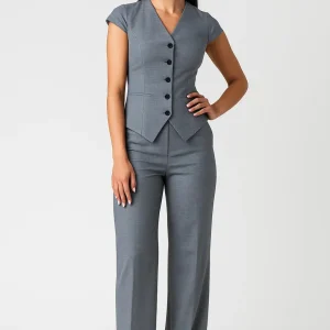 Set Dames - Getailleerd Vest met Pantalon en V-hals | Chique