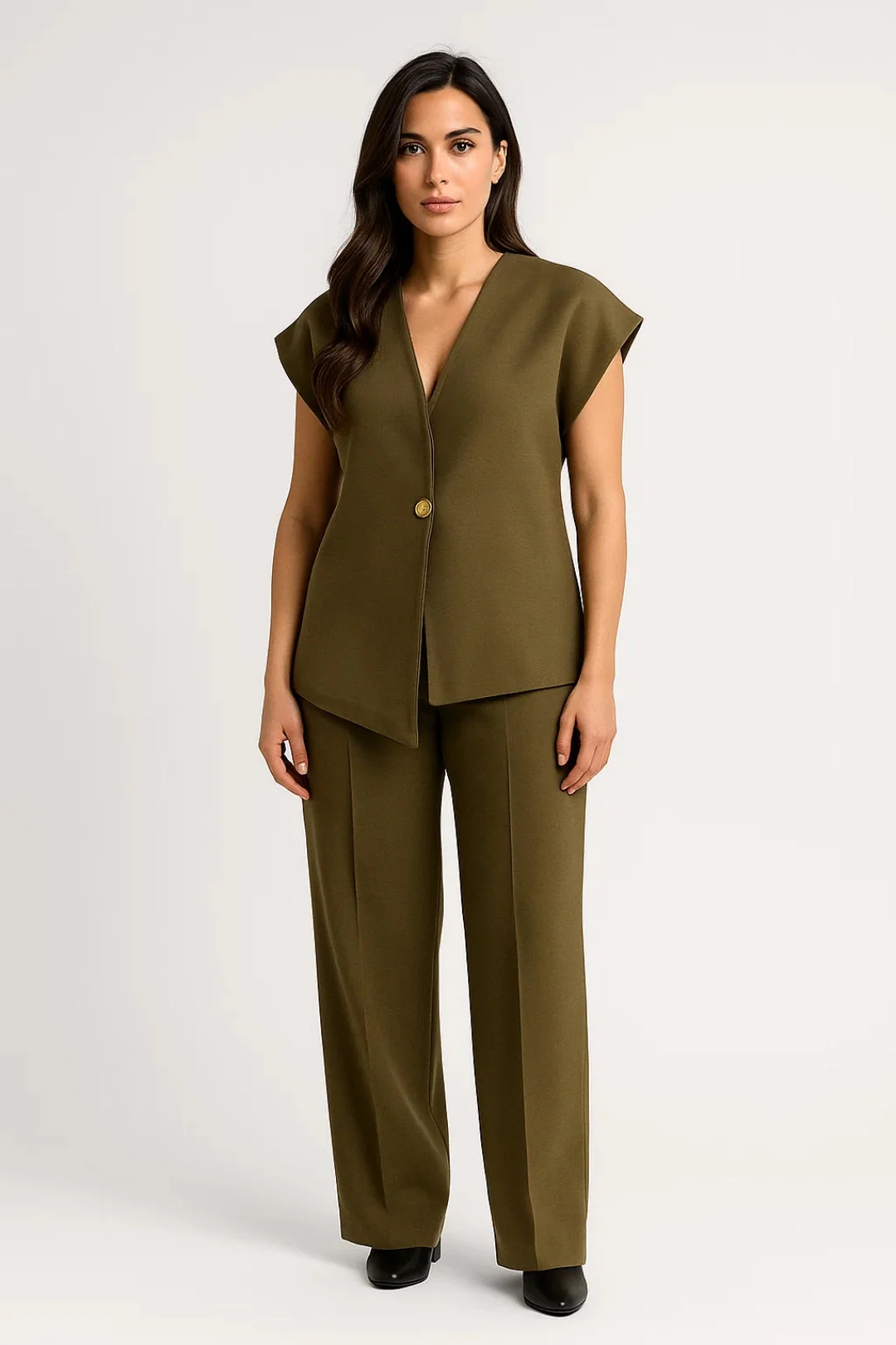 Set Dames - Mouwloos Gilet met Pantalon en V-hals | Elegant - Afbeelding 2