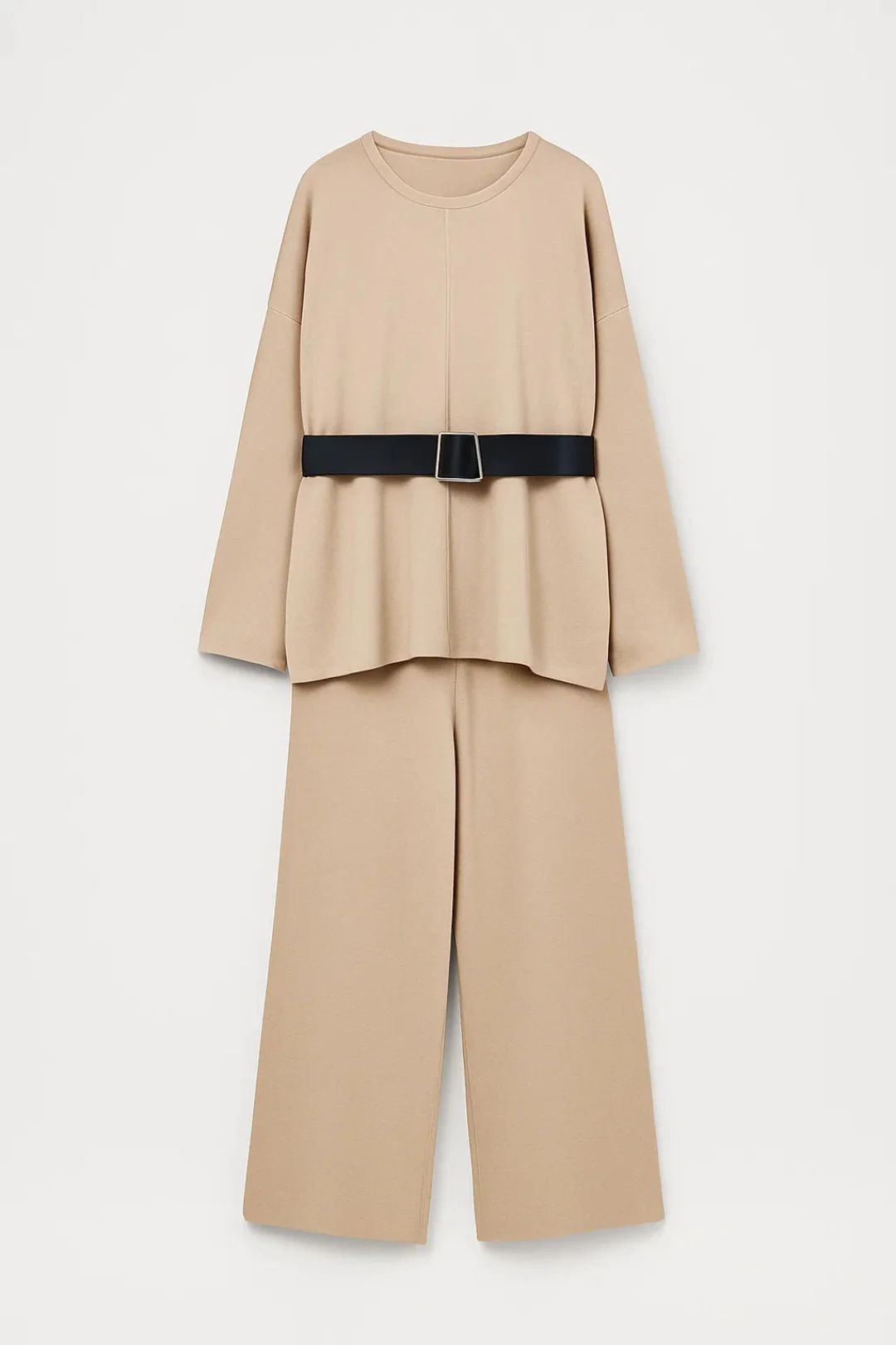 Tweedelige Set | Wijde Broek en Tuniek met Riem | Gedefinieerde Comfortstijl - Afbeelding 4