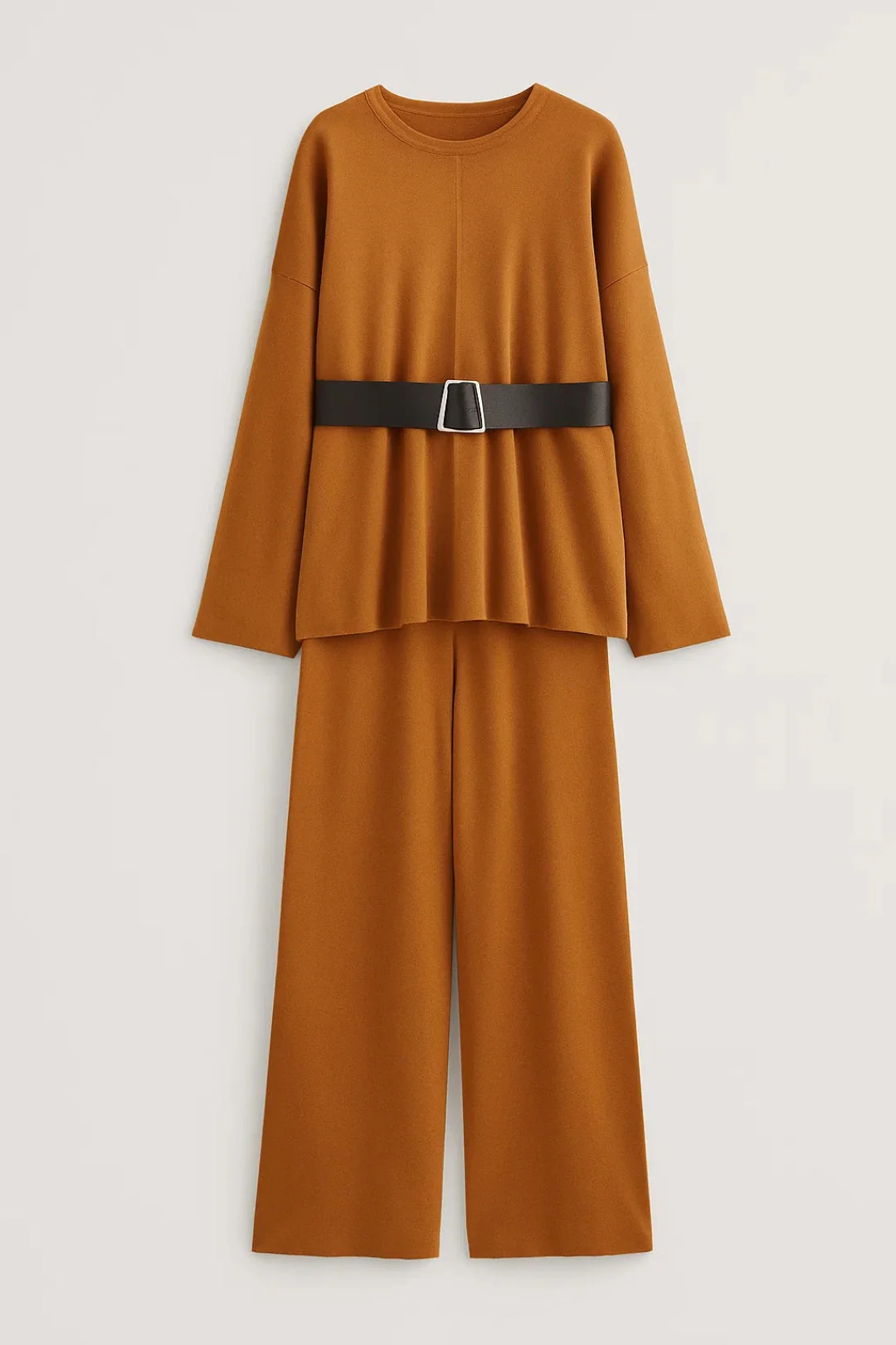 Tweedelige Set | Wijde Broek en Tuniek met Riem | Gedefinieerde Comfortstijl - Afbeelding 5