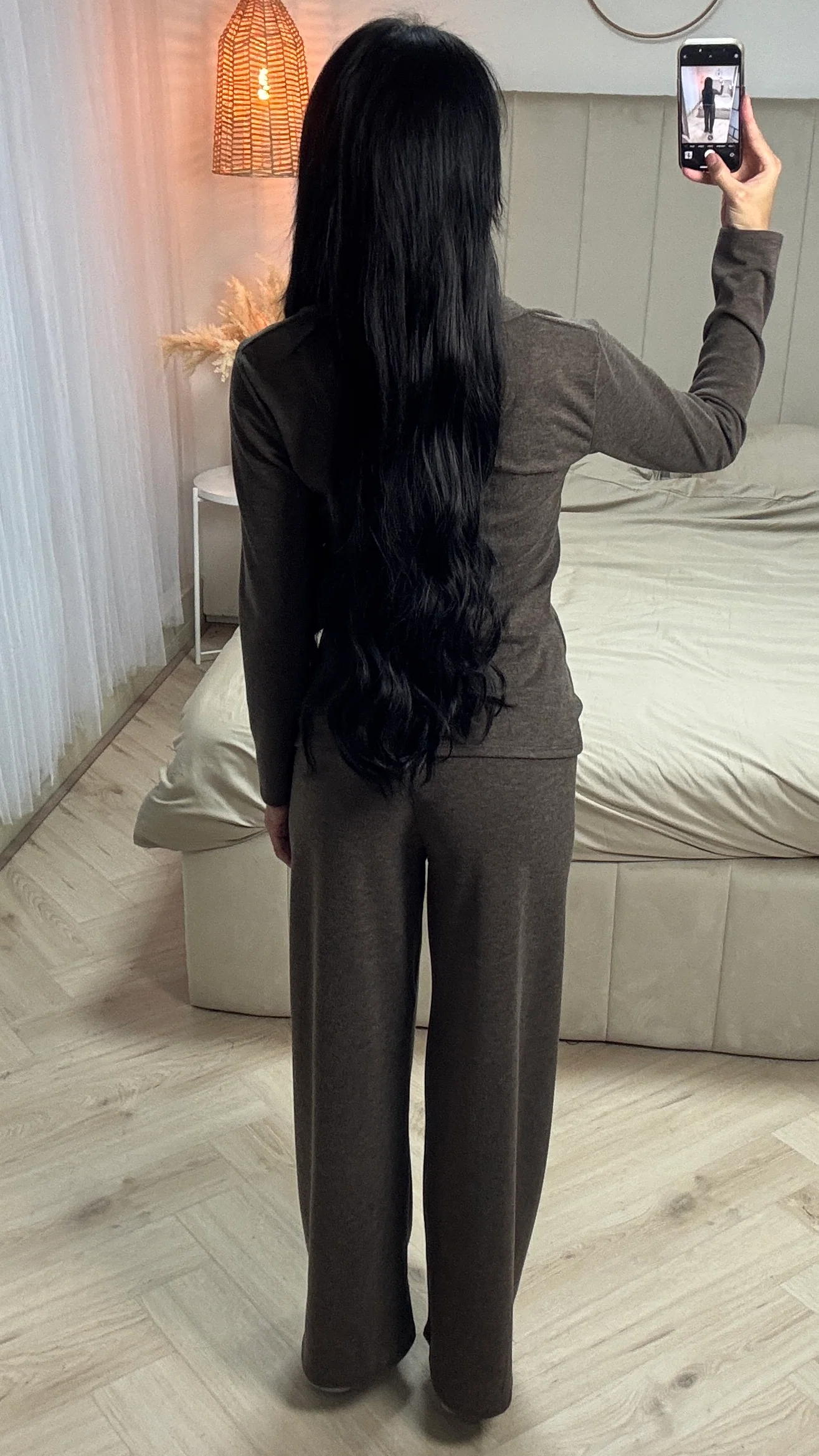 Two-Piece Set met Gerimpelde Top en Wide Leg Broek - Afbeelding 9