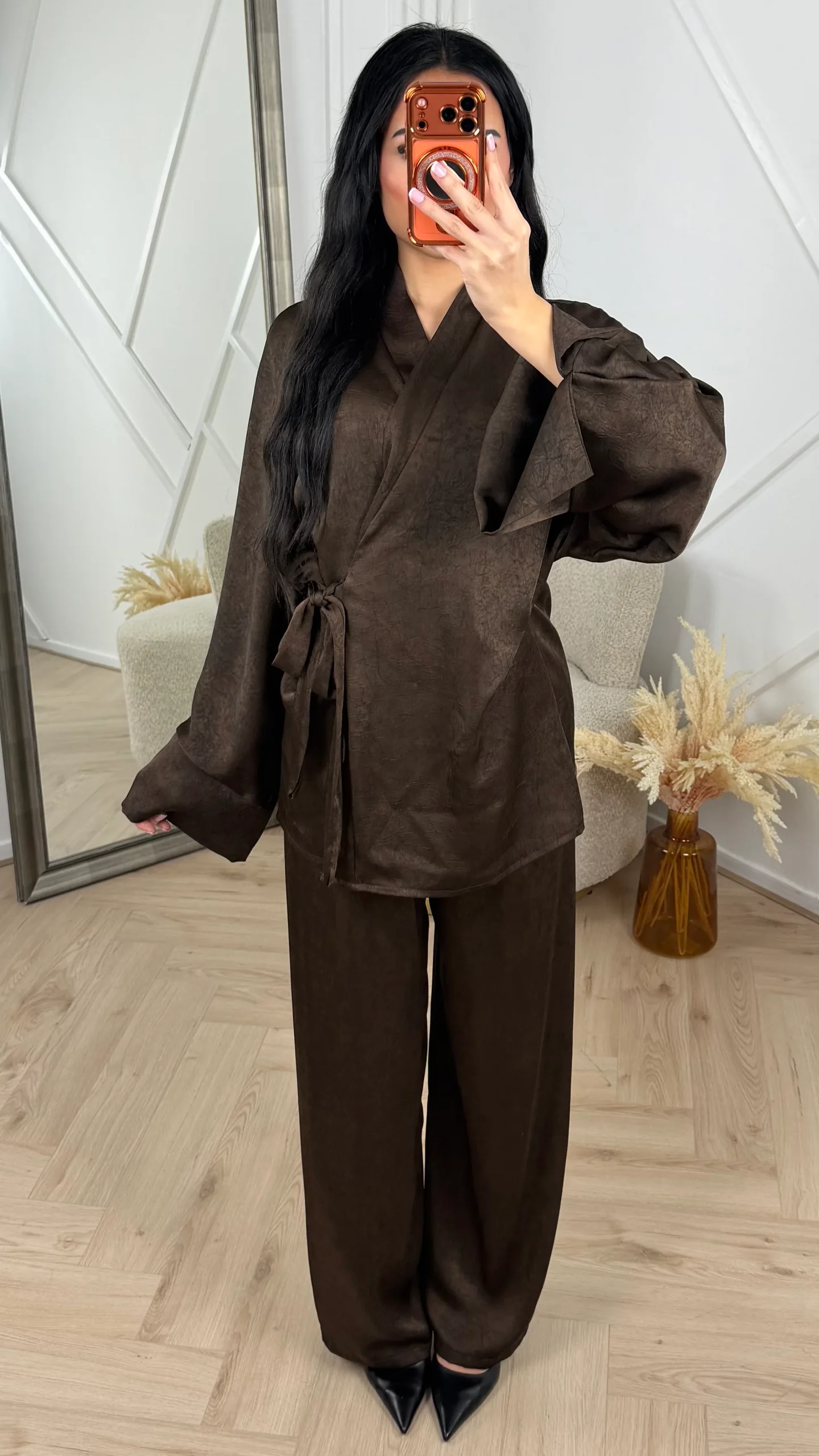 Two-Piece Set met Overslag Top en Wijde Broek - Afbeelding 4