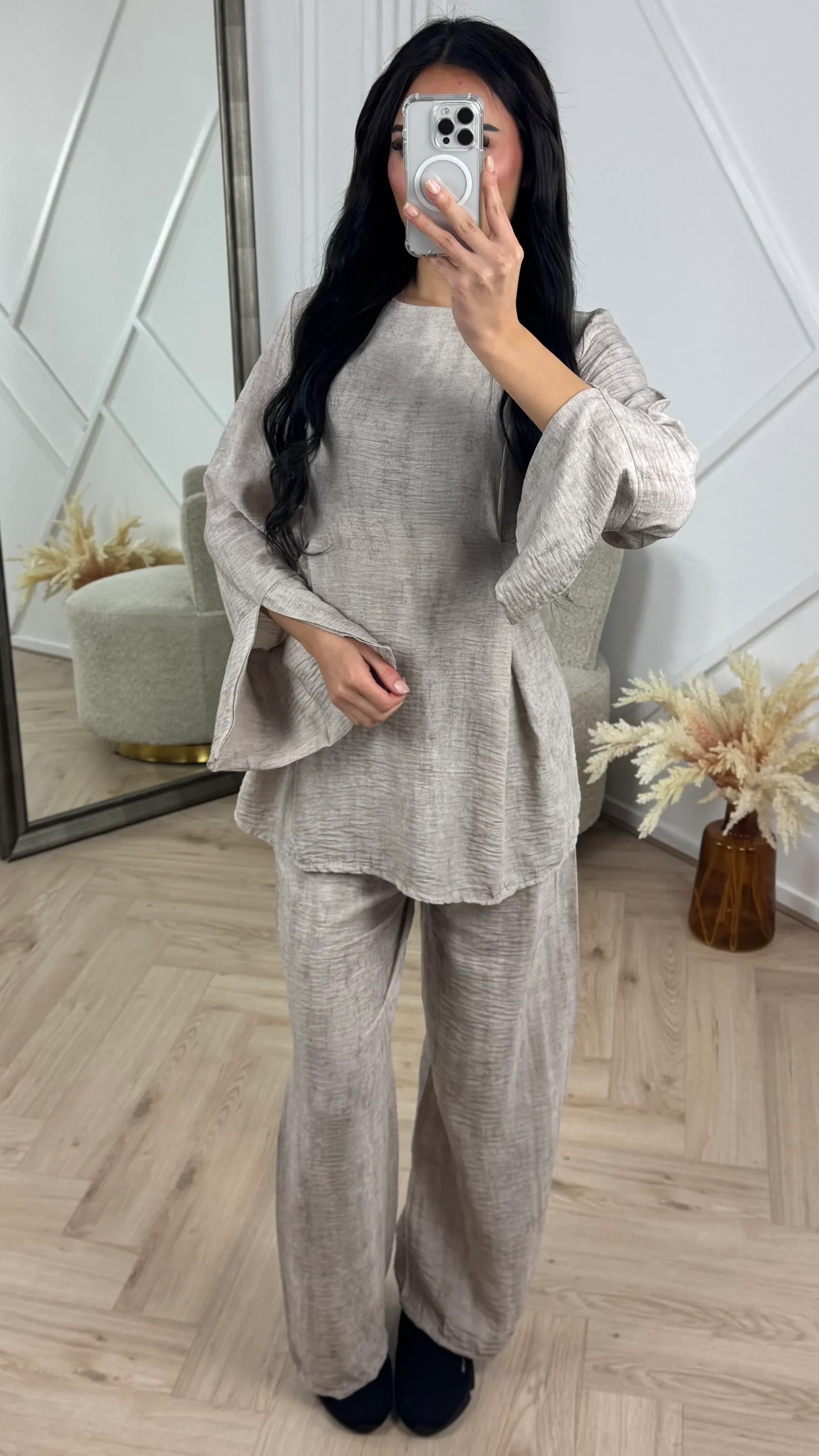 Two-Piece Set met Split Mouwen en Ceintuur