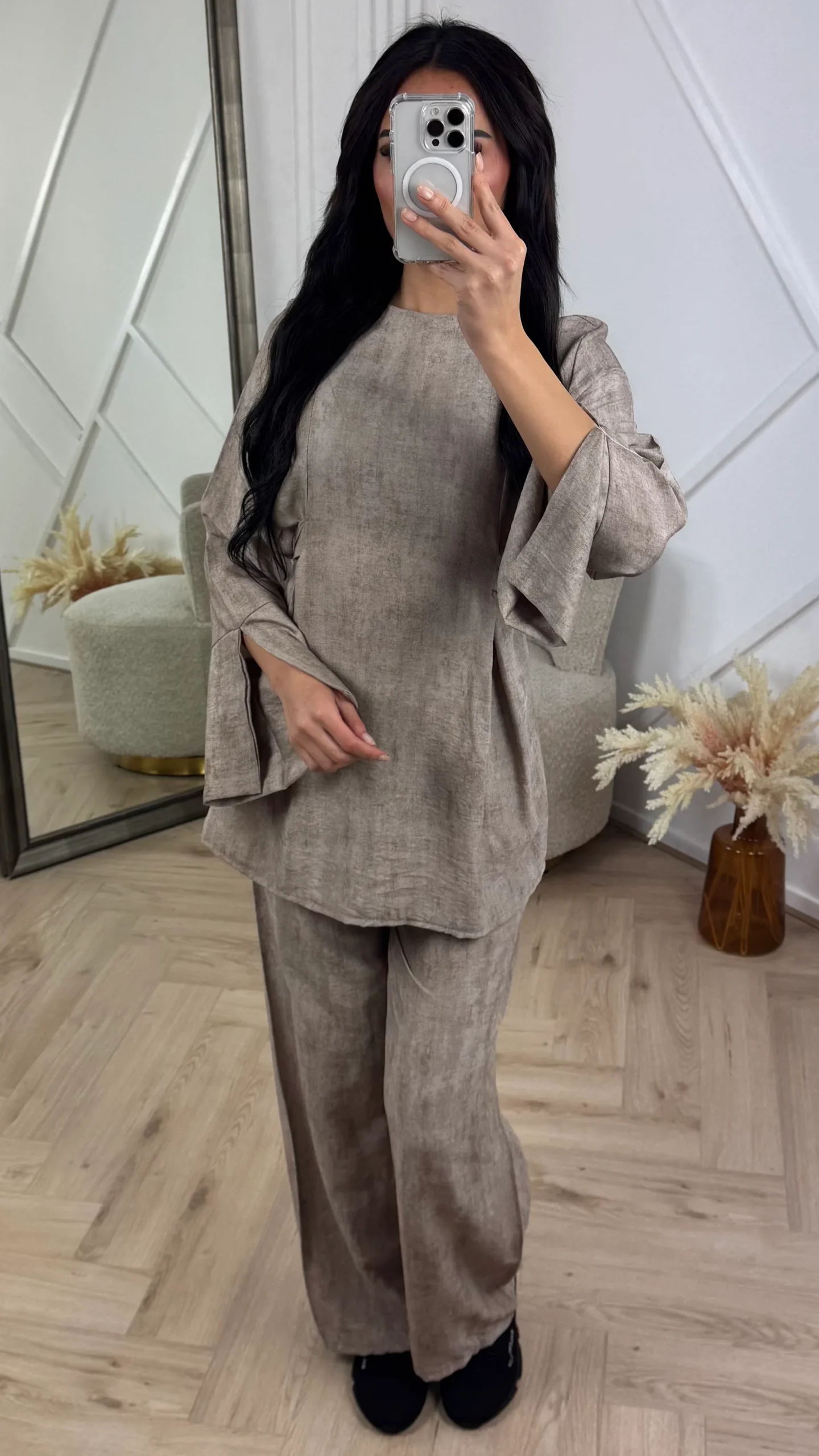 Two-Piece Set met Split Mouwen en Ceintuur - Afbeelding 5