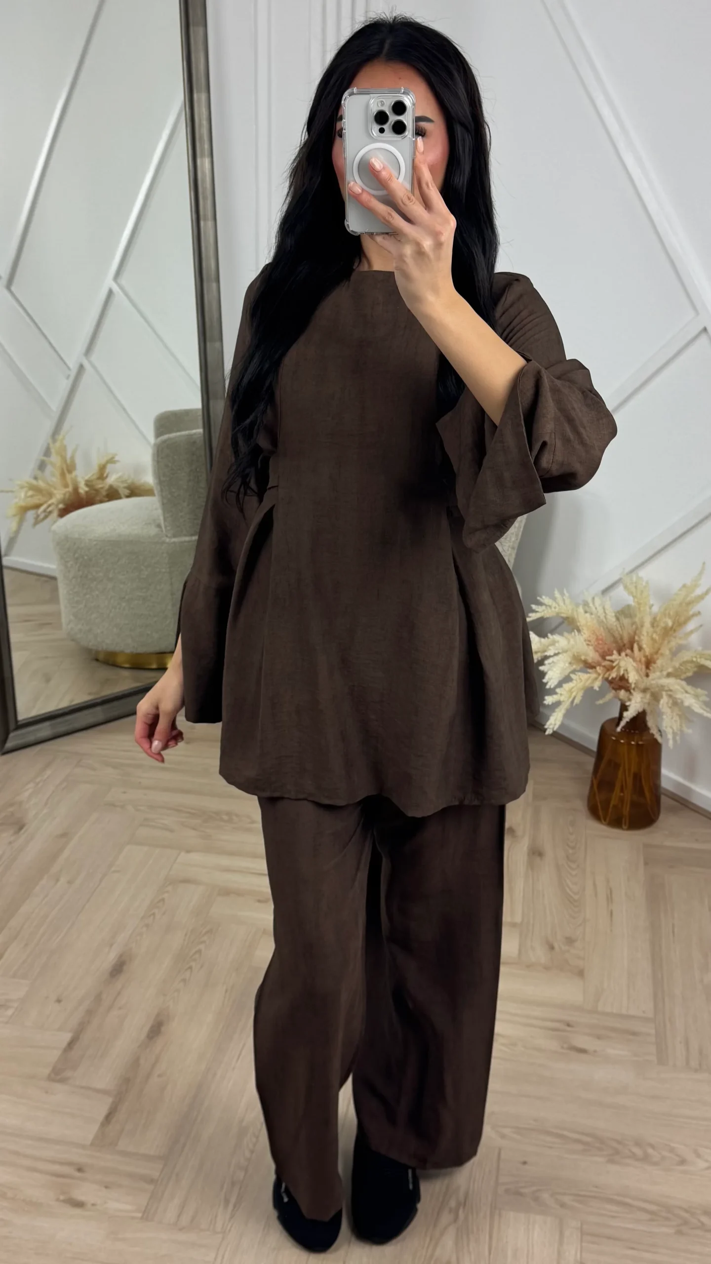 Two-Piece Set met Split Mouwen en Ceintuur - Afbeelding 3