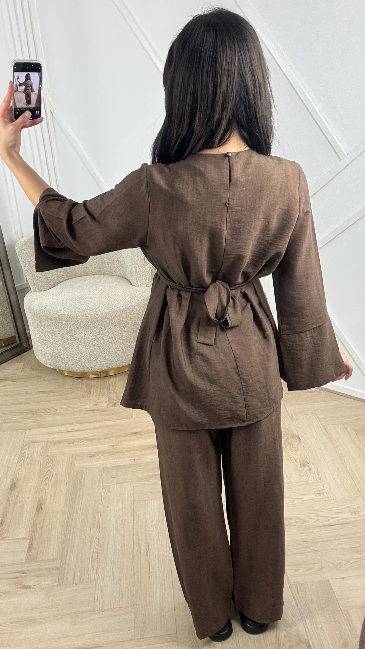 Two-Piece Set met Split Mouwen en Ceintuur - Afbeelding 9