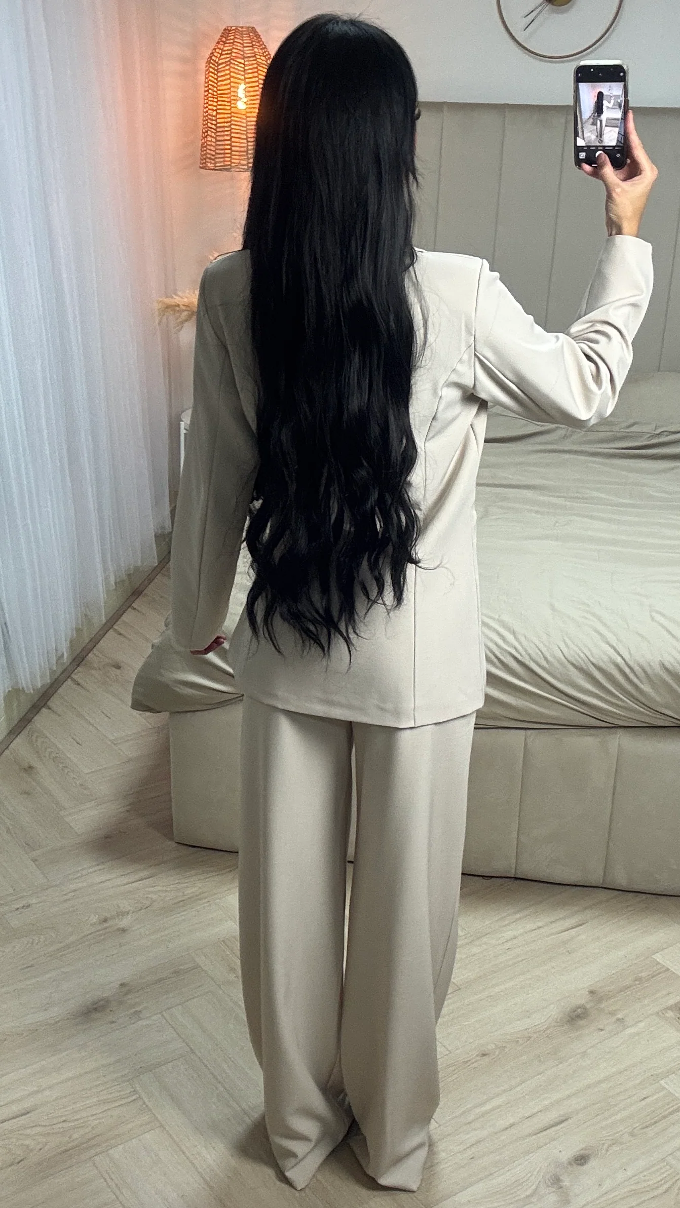 Two-Piece Suit Set met Wrap Blazer en Wide Leg Broek - Afbeelding 7