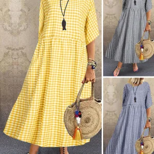 Zomers Midikleed van Linnen