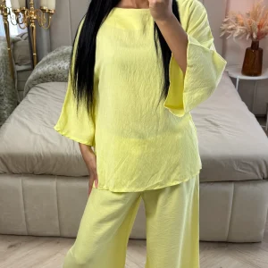 Viscose Set met Wijde Broek & Top met Wijde Mouwen