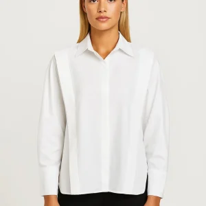 Witte Blouse | Minimalistisch Design met Strakke Lijnvoering | Tijdloze Klasse
