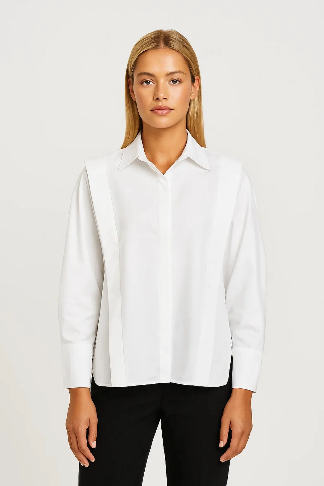 Witte Blouse | Minimalistisch Design met Strakke Lijnvoering | Tijdloze Klasse